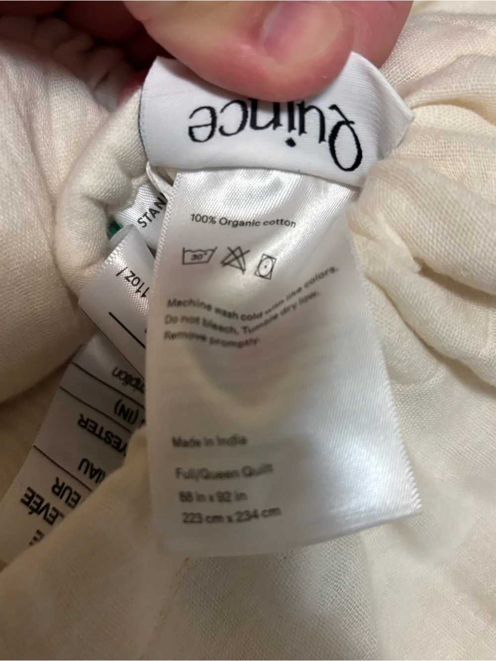 Quince Quilt - Organic Airy Gauze Cotton Dream Quilt Full/Queen in Undyed